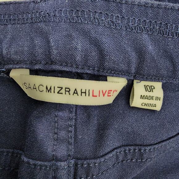Isaac Mizrahi Live Womens Petite 24/7 Stretch Pants Size 10P Navy 5 Pocket Knit - Picture 7 of 9